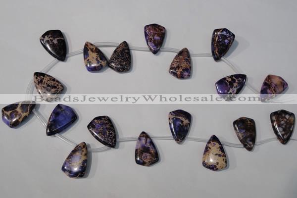 CDI724 Top-drilled 16*24mm flat teardrop dyed imperial jasper beads