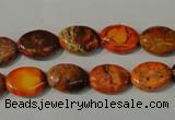 CDI750 15.5 inches 12*14mm oval dyed imperial jasper beads