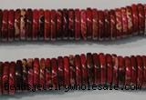 CDI773 15.5 inches 2*12mm dish dyed imperial jasper beads