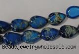 CDI915 15.5 inches 9*13mm flat teardrop dyed imperial jasper beads