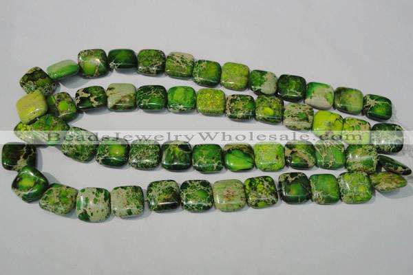 CDI945 15.5 inches 16*16mm square dyed imperial jasper beads