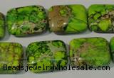 CDI949 15.5 inches 15*20mm rectangle dyed imperial jasper beads