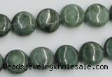 CDJ10 15.5 inches 12mm flat round Canadian jade beads wholesale