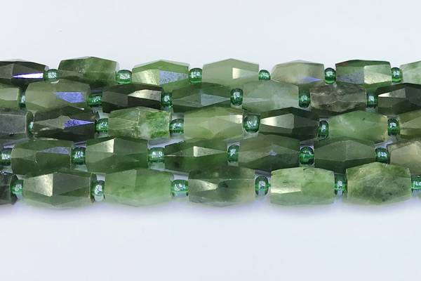 CDJ412 15.5 inches 8*14 - 9*14mm faceted freeform Canadian jade beads