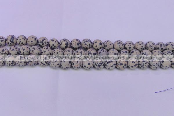 CDM81 15.5 inches 6mm round matte dalmatian jasper beads