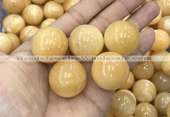 CDN07 25mm round yellow jade decorations wholesale