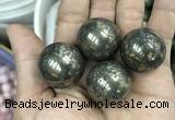 CDN09 25mm round pyrite gemstone decorations wholesale