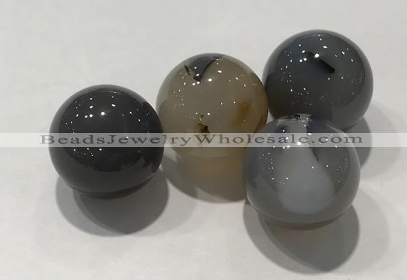 CDN1004 20mm round grey agate decorations wholesale