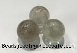 CDN1033 30mm round smoky quartz decorations wholesale