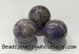 CDN1036 30mm round charoite decorations wholesale