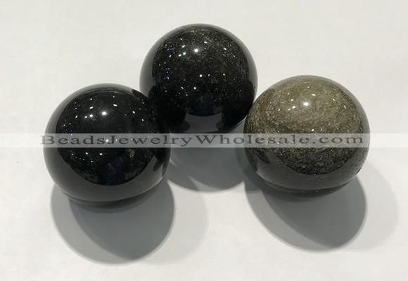 CDN1056 30mm round golden obsidian decorations wholesale