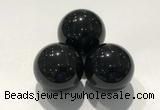 CDN1057 30mm round black obsidian decorations wholesale