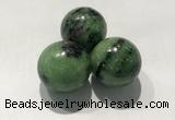 CDN1081 30mm round ruby zoisite decorations wholesale