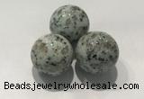 CDN1101 30mm round kiwi jasper decorations wholesale