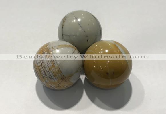 CDN1114 30mm round picasso jasper decorations wholesale