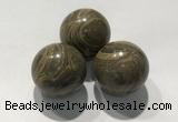 CDN1134 30mm round coffee wood jasper decorations wholesale