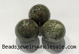 CDN1135 30mm round dragon blood jasper decorations wholesale