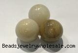 CDN1153 30mm round yellow jade decorations wholesale