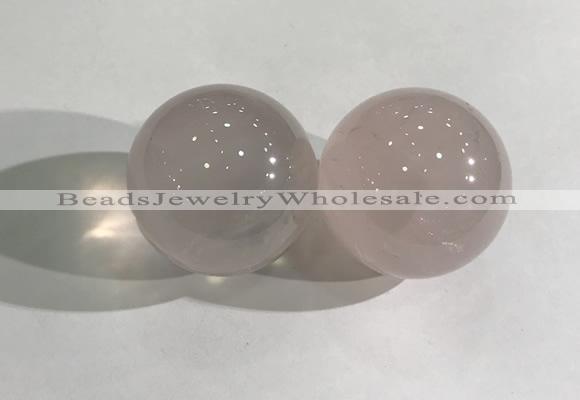 CDN1175 35mm round rose quartz decorations wholesale