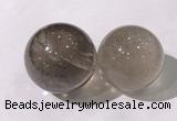 CDN1201 40mm round smoky quartz decorations wholesale