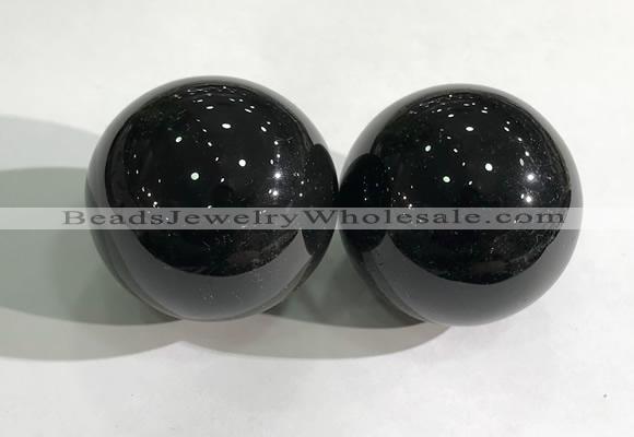 CDN1241 40mm round black obsidian decorations wholesale