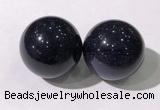 CDN1257 40mm round blue goldstone decorations wholesale