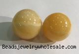 CDN1262 40mm round yellow jade decorations wholesale