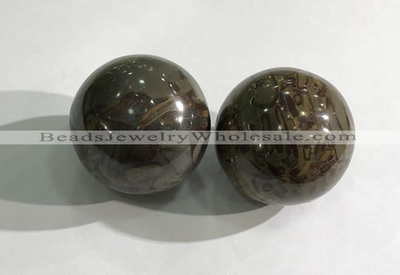 CDN1278 40mm round tiger skin jasper decorations wholesale