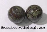 CDN1288 40mm round dragon blood jasper decorations wholesale