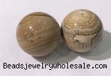 CDN1298 40mm round picture jasper decorations wholesale