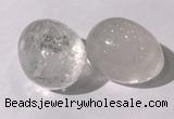 CDN1330 35*45mm egg-shaped white crystal decorations wholesale