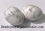 CDN1346 35*45mm egg-shaped white howlite decorations wholesale