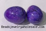 CDN1347 35*45mm egg-shaped dyed white howlite decorations wholesale