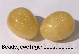 CDN1352 35*45mm egg-shaped yellow jade decorations wholesale