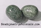 CDN1373 35*45mm egg-shaped green spot stone decorations wholesale