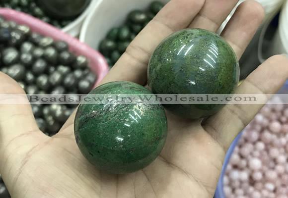 CDN19 45mm round pyrite gemstone decorations wholesale