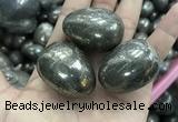 CDN30 28*38mm egg-shaped pyrite gemstone decorations wholesale