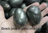 CDN31 38*50mm egg-shaped pyrite gemstone decorations wholesale