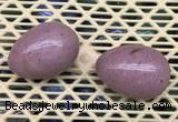 CDN344 35*50mm egg-shaped pink wooden fossil jasper decorations