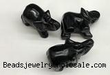 CDN404 25*50*35mm elephant black agate decorations wholesale