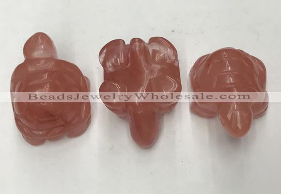 CDN433 28*45*22mm turtle cherry quartz decorations wholesale