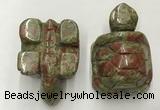 CDN459 38*55*28mm turtle unakite decorations wholesale