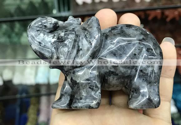 CDN536 35*80*55mm elephant black labradorite decorations wholesale