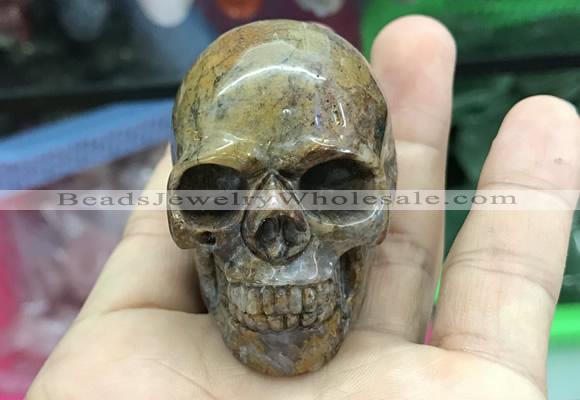 CDN558 35*50*40mm skull agate decorations wholesale