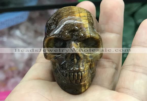 CDN559 35*50*40mm skull yellow tiger eye decorations wholesale