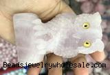 CDN586 50*80mm owl rose quartz decorations wholesale