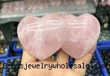 CDN591 50*90mm double heart rose quartz decorations wholesale