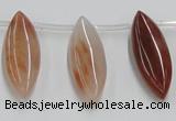 CDQ11 15.5 inches 12*30mm marquise natural red quartz beads wholesale