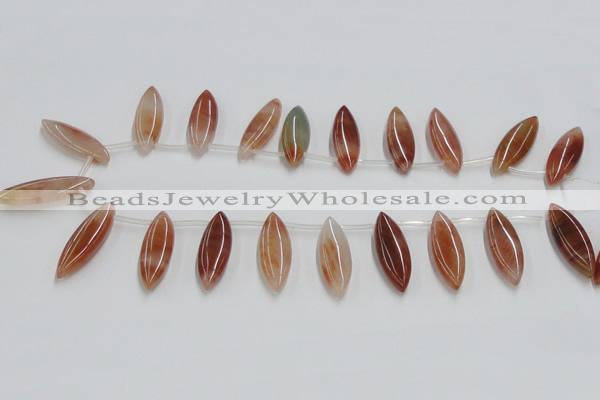 CDQ11 15.5 inches 12*30mm marquise natural red quartz beads wholesale