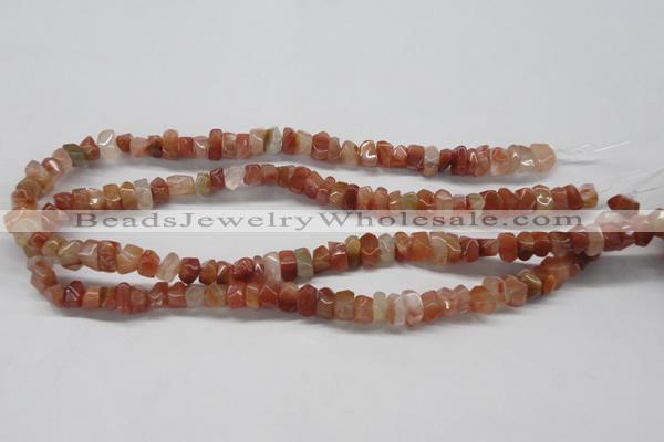 CDQ28 15.5 inches 7*10mm nugget natural red quartz beads